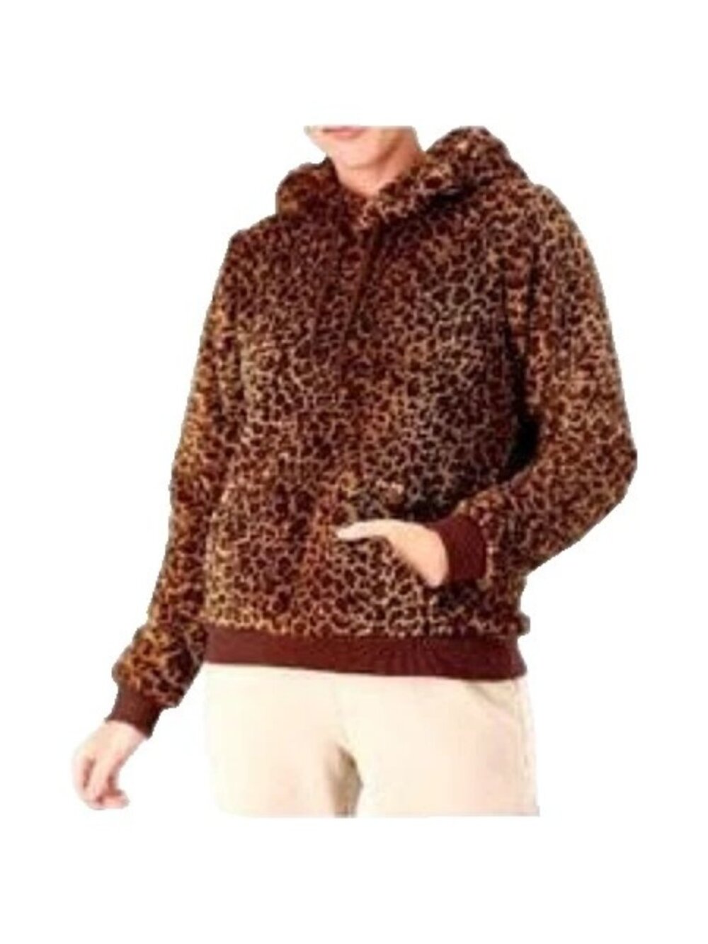 BumbleBella by Jill Martin Wellsoft Pullover Hoodie Vintgage Leopard , NWT